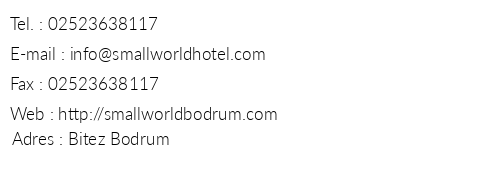 Small World Hotel telefon numaralar, faks, e-mail, posta adresi ve iletiim bilgileri